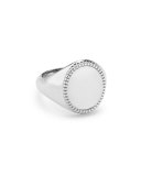 Sterling Silver Coin Edge Signet Ring