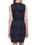 Reversible Zip-Front Sheath Dress, Starling