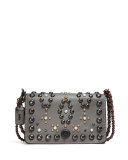 Dinky 24 Leather Crossbody Bag, Heather Gray