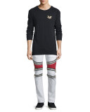 Gold Foil Logo-Print Long-Sleeve T-Shirt, Black