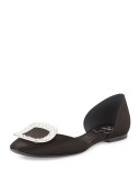 Chips Strass Crystal-Buckle d'orsay Flat, Black