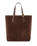 Men's Suede Tote Bag, Chocolate