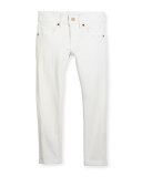 Skinny Stretch Denim Jeans, White, Size 4-14