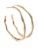 Drizzle #3 Wavy Diamond Gold Hoop Earrings