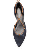 Gilligan Lace-Up d'Orsay Flat, Navy