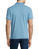 Short-Sleeve Oxford Polo Shirt, Pale Blue