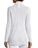 Long Cable-Knit Cardigan