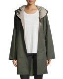 Reversible Hooded Rain Coat, Oregano/Stone