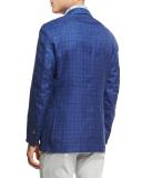 Port Vauban Windowpane Sport Coat, Blue