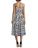 Iconic Horse-Print Sleeveless Midi Dress, Black