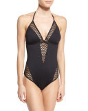 All Meshed Up Halter One-Piece Swimsuit