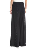 The Snap Wide-Leg Pants, Black