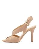 Becky Crisscross Slingback Sandal, Dark Khaki