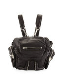 Mini Marti Leather Backpack, Black/Nickel