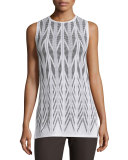 Ziri Keyhole Knit Shell, New Mahogany/Putty