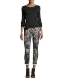 The Ankle Skinny Printed Jeans, Underground Paisley