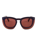 Inbox Oversize Square Sunglasses, Navy/Plum