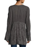 Cam Long-Sleeve Embroidered Tunic 