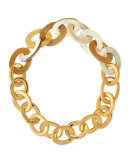 18k Yellow Gold & Natural Horn Link Necklace