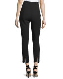 High-Rise Paneled Ankle Pants, Black