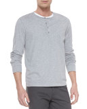 Long-Sleeve Jersey Henley, Gray