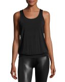 Sleek Stripe Breezy Sports Tank Top, Black