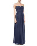 Strapless Ruched-Bodice Gown