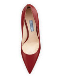Leather Pointed-Toe 85mm Pump, Red (Cotto)