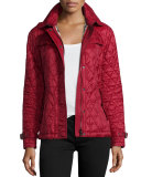 Finsbridge Check-Lined Short Quilted Coat W/ Removable Hood