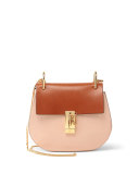 Drew Mini Colorblock Shoulder Bag, Beige/Caramel