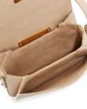 Pulce Horned Crocodile Crossbody Bag, Limestone