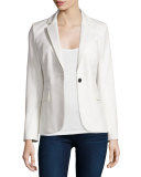 Classic One-Button Jacket, White