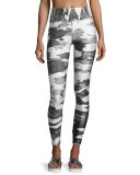 Tall Band Heathered Camo Performance Leggings, Gray