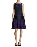 Sleeveless Striped Polka-Dot Dress