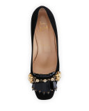 Oaxacana Kiltie Red Sole Pump, Black