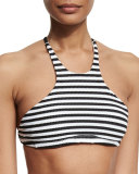 Cozumel Riviera Striped High-Neck Swim Top