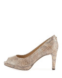 Logoplainfield Snake-Print Pump, Mushroom Crystal