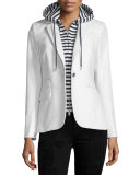 Classic One-Button Jacket, White