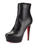 Bianca Leather 120mm Red Sole Bootie, Black