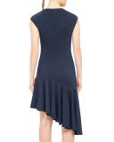 Cap-Sleeve Asymmetric-Hem Dress, Tarn