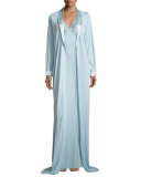 Airy Blooms Long Robe, Light Blue
