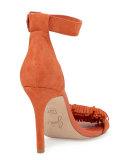Pippi Suede Fringe Sandal, Tangerine