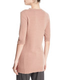 Long Cashmere Half-Sleeve Sweater