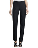 Alden Stretch-Wool Cigarette Pants, Navy Melange