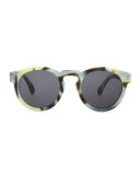 Leonard Round Sunglasses, Horn