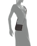 Leather Monili Small Crossbody Bag, Dark Gray