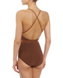 Belted Wrap One-Piece Swimsuit
