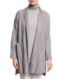 Lightweight Textured Kimono Jacket, Smoke, Plus Size