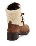 Furnace Shearling Fur Hiker Boot, Brown