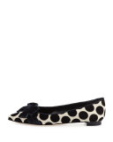 Gorina Polka-Dot Velvet Flat, Teal